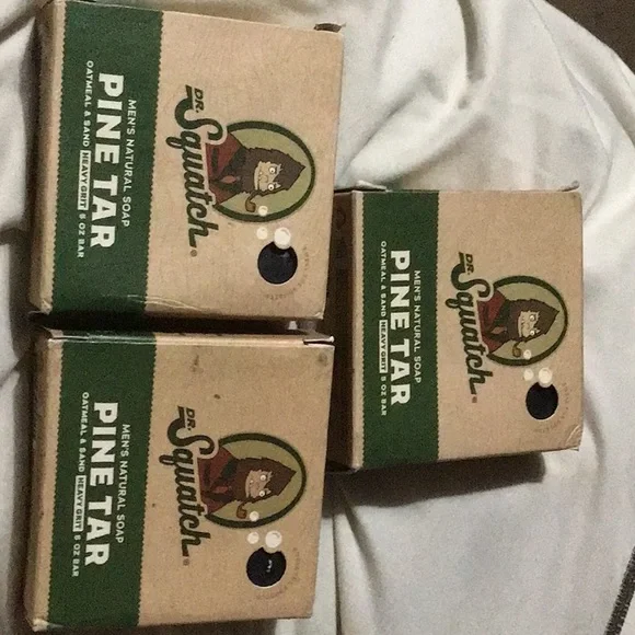 3 dr. Squatch Men’s natural soap Pine Tar oatmeal & sand heavy grit 5 oz bar box - Picture 1 of 4